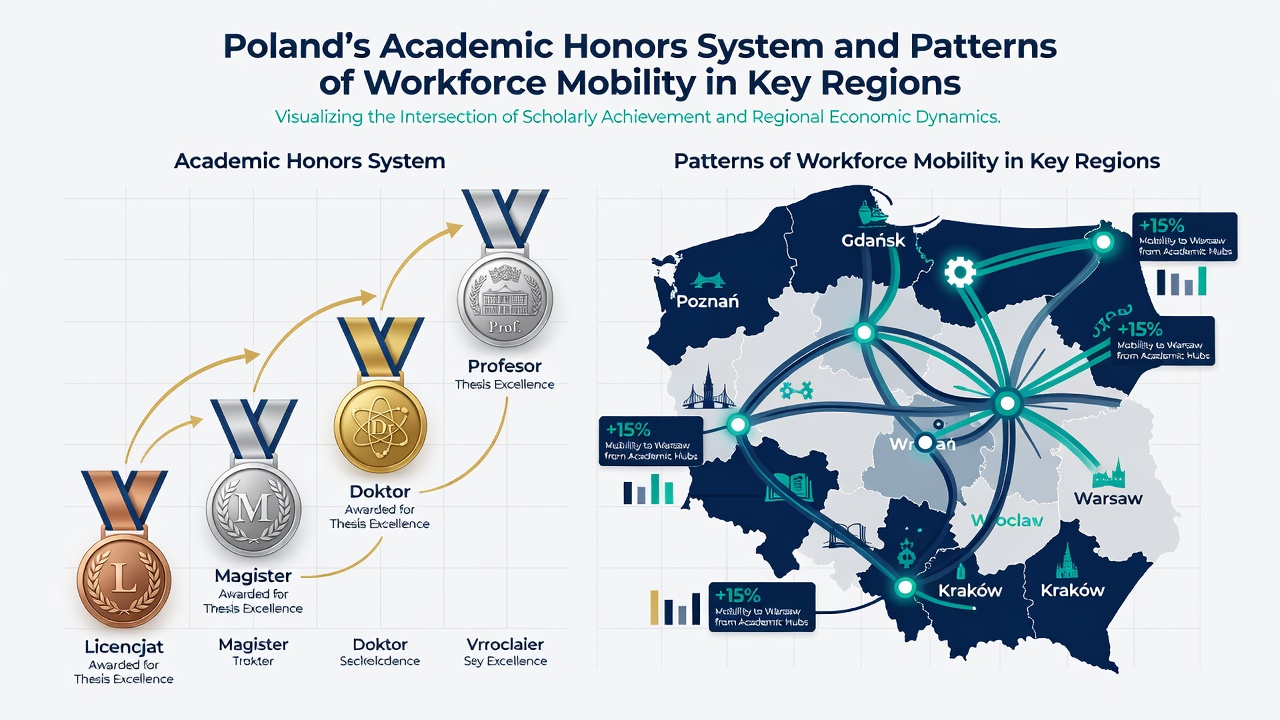 Workforce mobility statistics and university graduation ceremonies in Polish cities